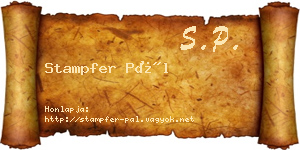 Stampfer Pál névjegykártya